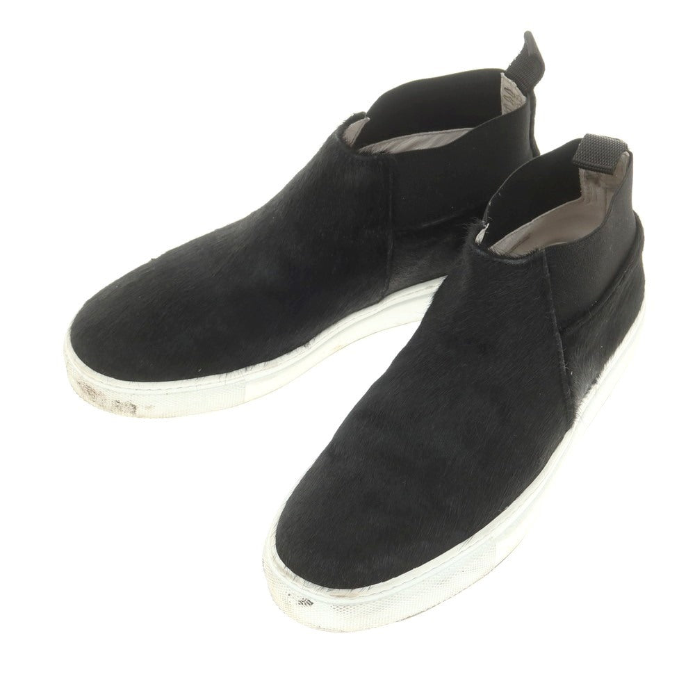 【中古】エーエムビー Amb ハラコ ミッドカット スニーカー ブラック【 40 】【 状態ランクC 】【 メンズ 】