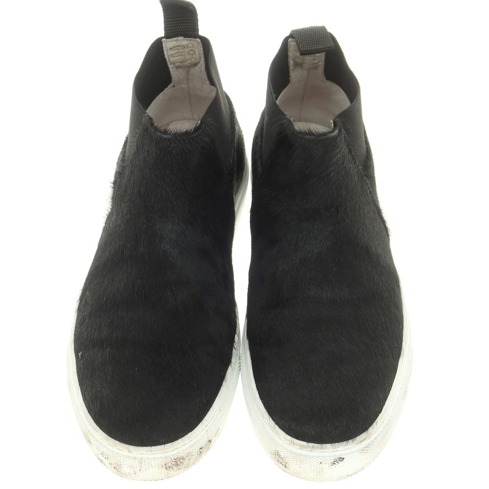 【中古】エーエムビー Amb ハラコ ミッドカット スニーカー ブラック【 40 】【 状態ランクC 】【 メンズ 】