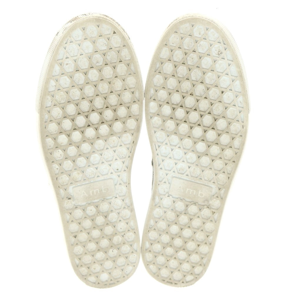 【中古】エーエムビー Amb ハラコ ミッドカット スニーカー ブラック【 40 】【 状態ランクC 】【 メンズ 】