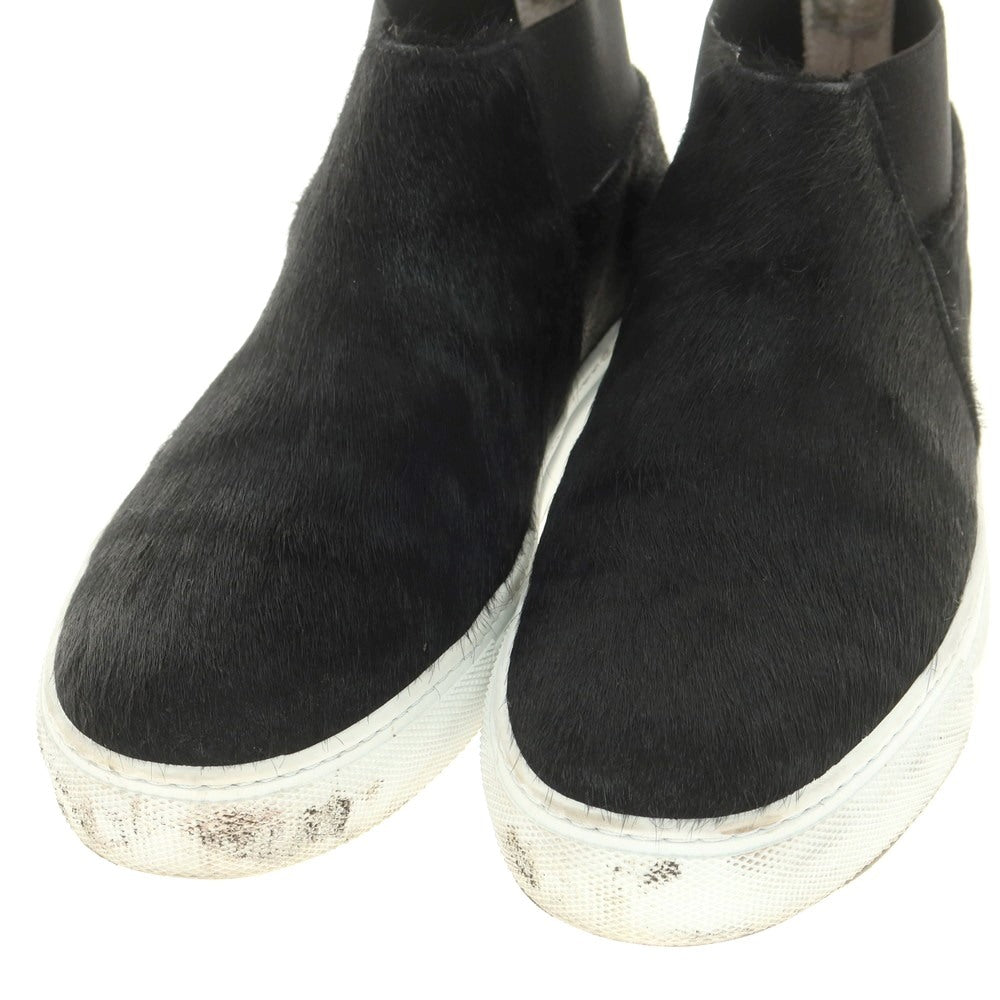 【中古】エーエムビー Amb ハラコ ミッドカット スニーカー ブラック【 40 】【 状態ランクC 】【 メンズ 】