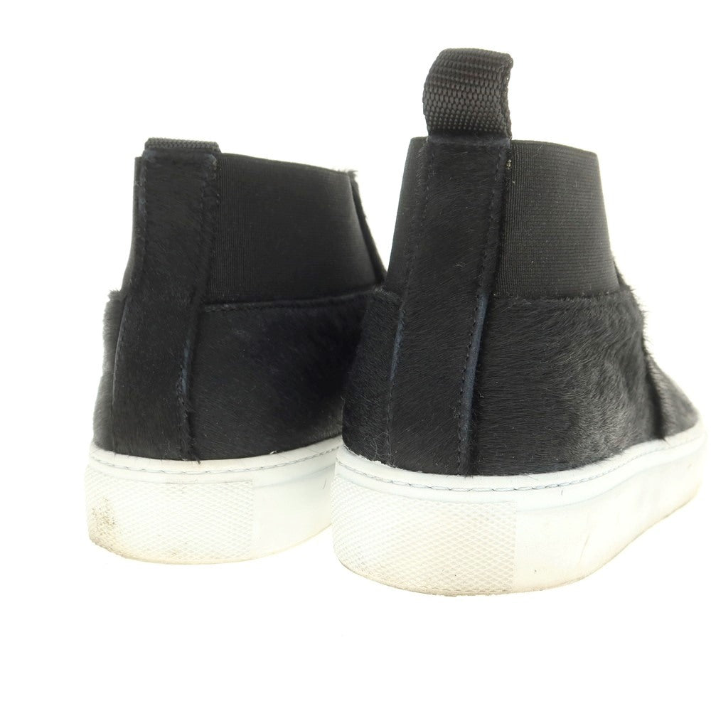 【中古】エーエムビー Amb ハラコ ミッドカット スニーカー ブラック【 40 】【 状態ランクC 】【 メンズ 】