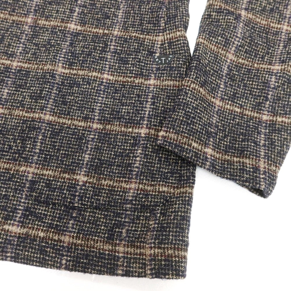 【新品】ティージャケット T-JACKET ウールナイロン チェック テーラードジャケット ネイビーxブラウン【 M 】【 状態ランクN 】【 メンズ 】