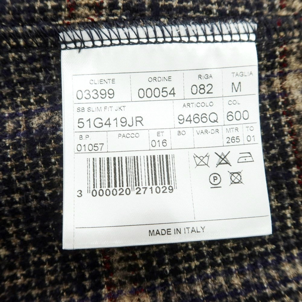 【新品】ティージャケット T-JACKET ウールナイロン チェック テーラードジャケット ネイビーxブラウン【 M 】【 状態ランクN 】【 メンズ 】