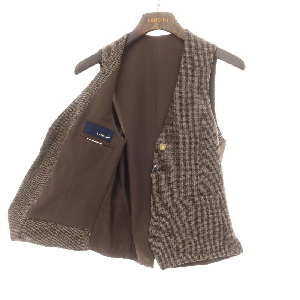 【新品】ラルディーニ LARDINI ウール カジュアル系ジレ ベスト ブラウン系【 44 】【 状態ランクN 】【 メンズ 】