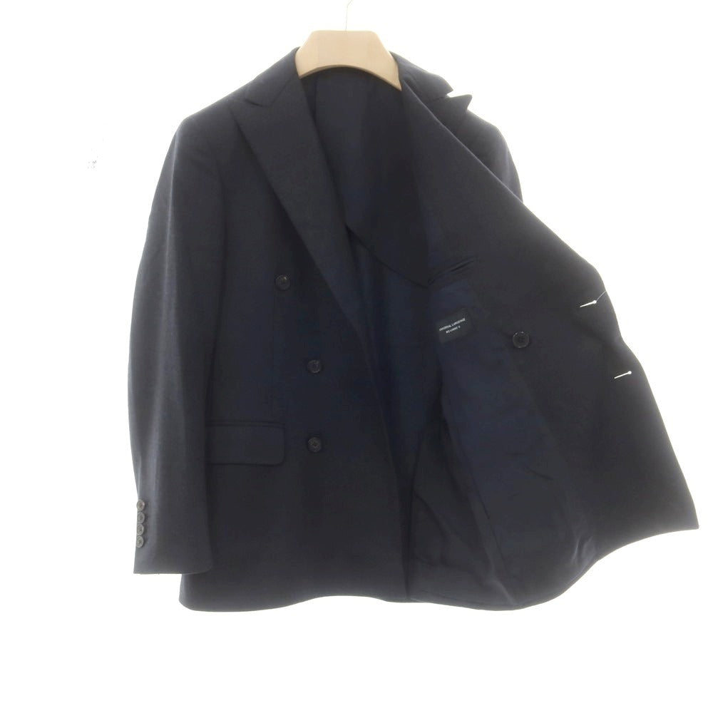 【中古】ユニバーサルランゲージ UNIVERSAL LANGUAGE ウール ダブルスーツ グレイッシュネイビー【 上42/下73 】【 状態ランクB 】【 メンズ 】