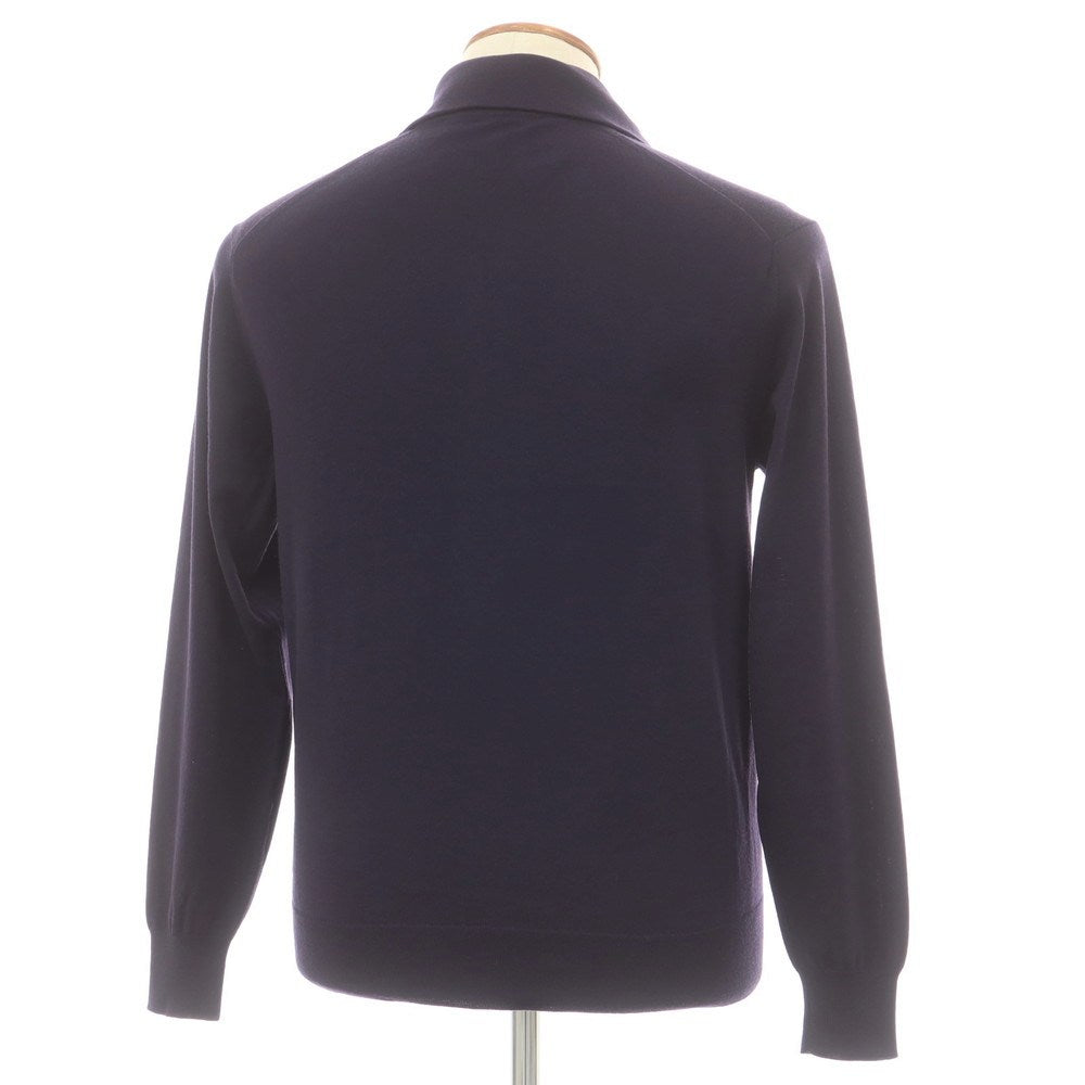 【中古】ソブリン SOVEREIGN ハイゲージ ウールポリエステル ハーフジップ プルオーバーニット ネイビー【 M 】【 状態ランクB 】【 メンズ 】