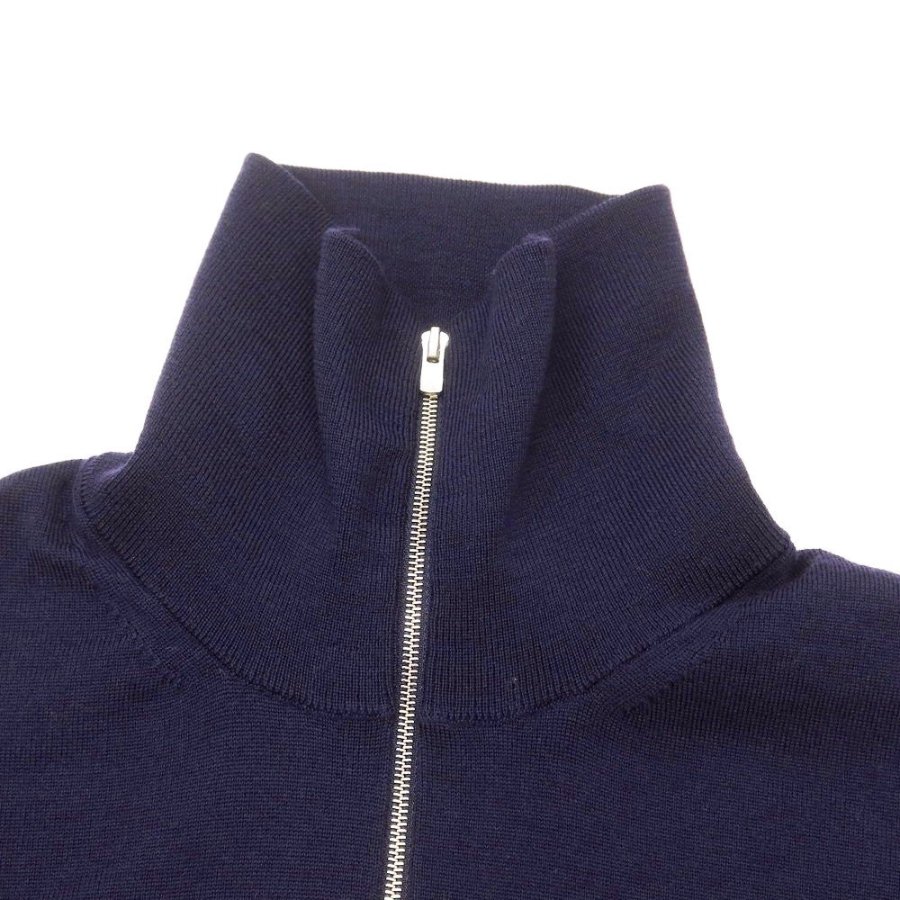 【中古】ソブリン SOVEREIGN ハイゲージ ウールポリエステル ハーフジップ プルオーバーニット ネイビー【 M 】【 状態ランクB 】【 メンズ 】