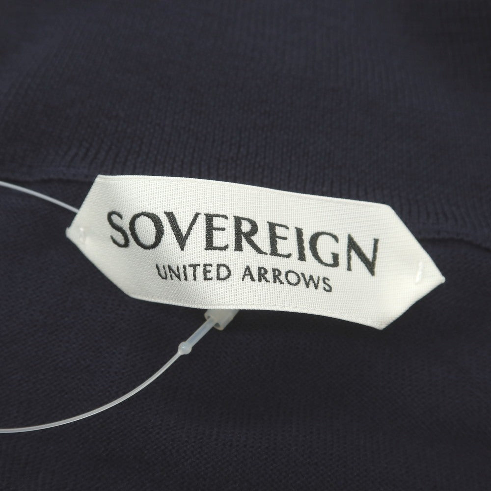 【中古】ソブリン SOVEREIGN ハイゲージ ウールポリエステル ハーフジップ プルオーバーニット ネイビー【 M 】【 状態ランクB 】【 メンズ 】