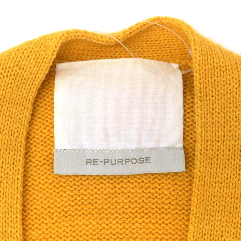 【中古】リパーパス RE-PURPOSE ミドルゲージ ウール ニット カーディガン イエロー系【 M 】【 状態ランクB 】【 メンズ 】