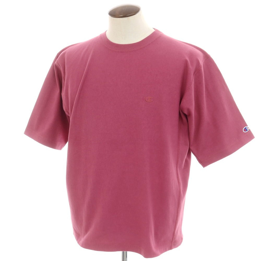 【中古】チャンピオン Champion コットン系 リバースウィーブ型 クルーネック 半袖Tシャツ ピンクパープル【 L 】【 状態ランクB 】【 メンズ 】