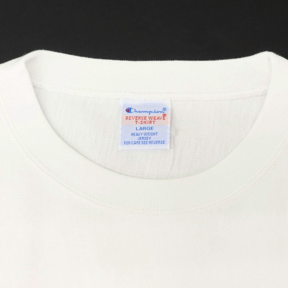 【中古】チャンピオン Champion コットン系 リバースウィーブ型 クルーネック 半袖Tシャツ ホワイト【 L 】【 状態ランクB 】【 メンズ 】