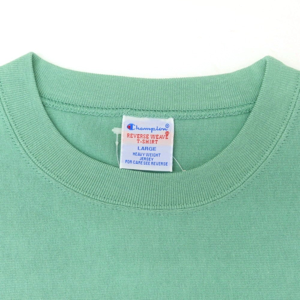 【中古】チャンピオン Champion コットン系 リバースウィーブ型 クルーネック 半袖Tシャツ ライトグリーン【 L 】【 状態ランクB 】【 メンズ 】