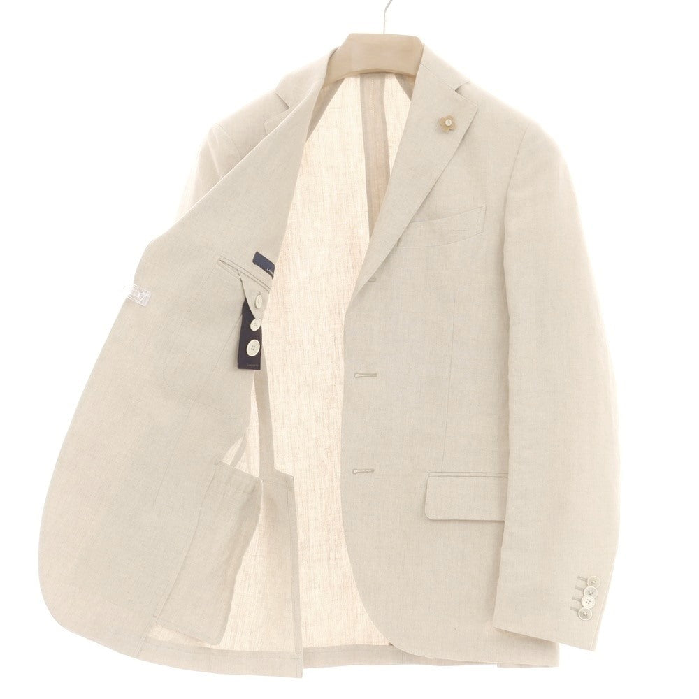 【中古】ラルディーニ LARDINI リネン 3つボタンスーツ ライトベージュ【 42 】【 状態ランクD 】【 メンズ 】