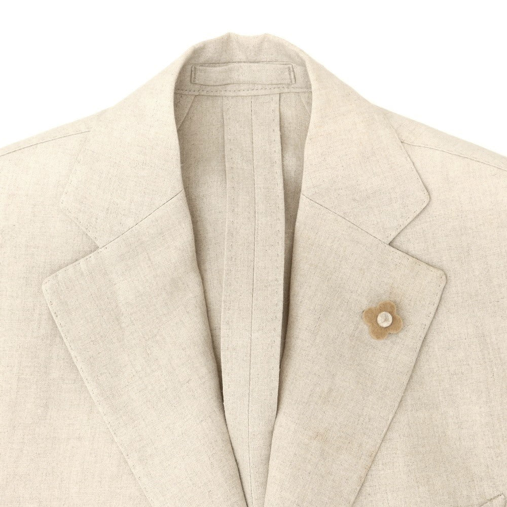 【中古】ラルディーニ LARDINI リネン 3つボタンスーツ ライトベージュ【 42 】【 状態ランクD 】【 メンズ 】