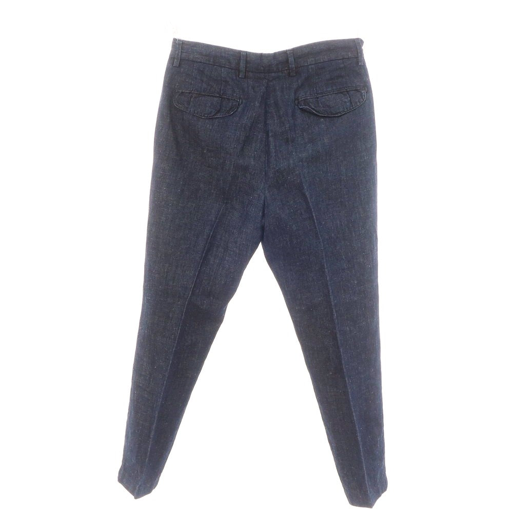 【中古】ジェルマーノ GERMANO BEAMS F別注 コットンリネン カジュアルスラックスパンツ ネイビー【 46 】【 状態ランクB 】【 メンズ 】