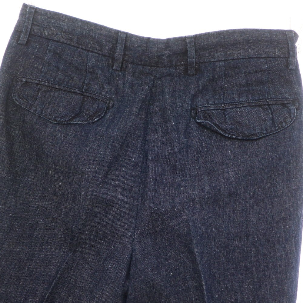 【中古】ジェルマーノ GERMANO BEAMS F別注 コットンリネン カジュアルスラックスパンツ ネイビー【 46 】【 状態ランクB 】【 メンズ 】