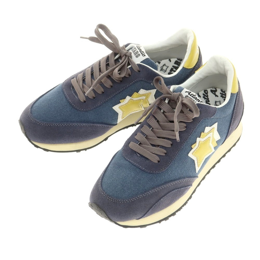 【中古】アトランティックスターズ Atlantic STARS キャンバス スエード スニーカー ネイビーxイエロー系【 40 】【 状態ランクA 】【 メンズ 】