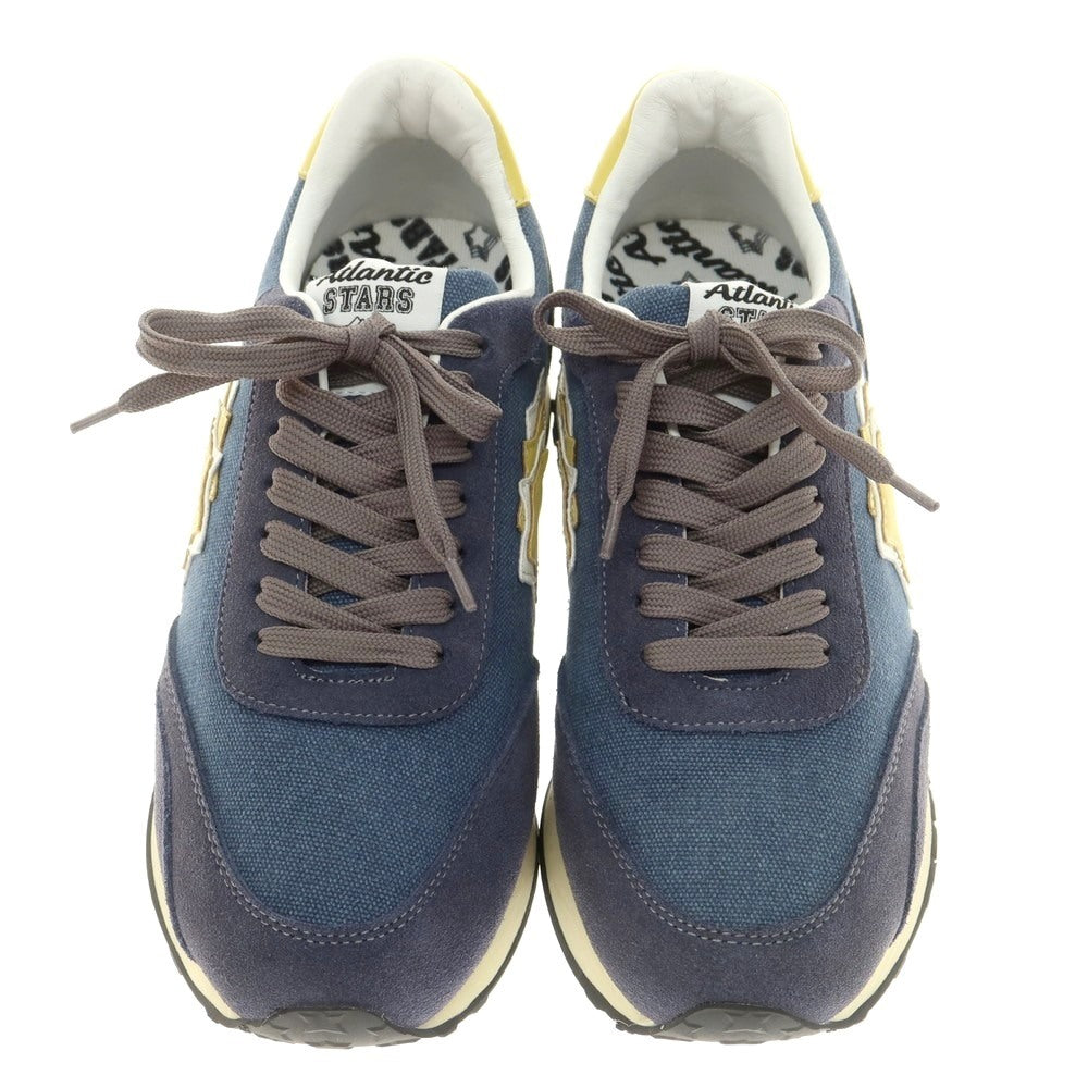 【中古】アトランティックスターズ Atlantic STARS キャンバス スエード スニーカー ネイビーxイエロー系【 40 】【 状態ランクA 】【 メンズ 】