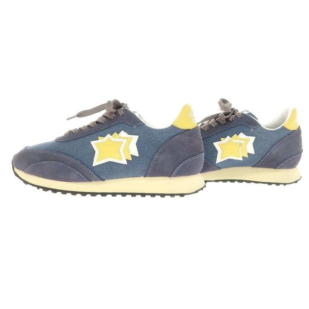 【中古】アトランティックスターズ Atlantic STARS キャンバス スエード スニーカー ネイビーxイエロー系【 40 】【 状態ランクA 】【 メンズ 】