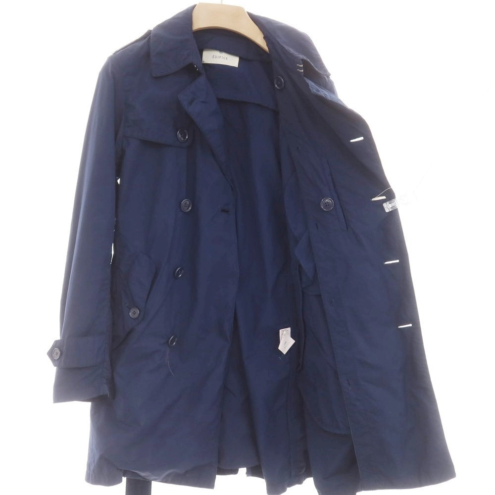 【中古】エディフィス EDIFICE 中綿ライナー ポリエステルナイロン トレンチコート ネイビー【 44 】【 状態ランクD 】【 メンズ 】