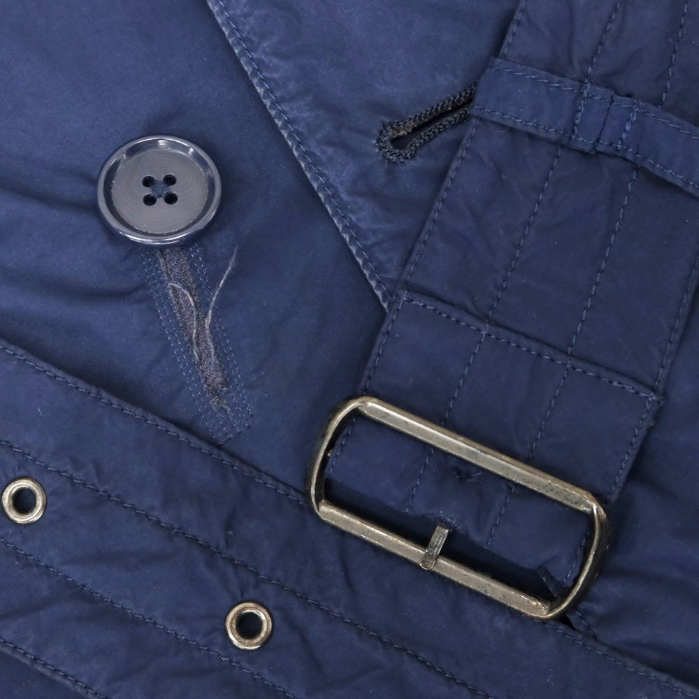 【中古】エディフィス EDIFICE 中綿ライナー ポリエステルナイロン トレンチコート ネイビー【 44 】【 状態ランクD 】【 メンズ 】