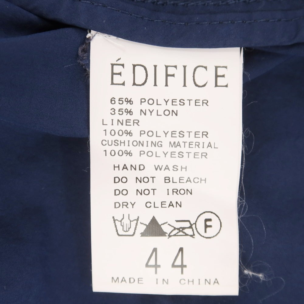 【中古】エディフィス EDIFICE 中綿ライナー ポリエステルナイロン トレンチコート ネイビー【 44 】【 状態ランクD 】【 メンズ 】