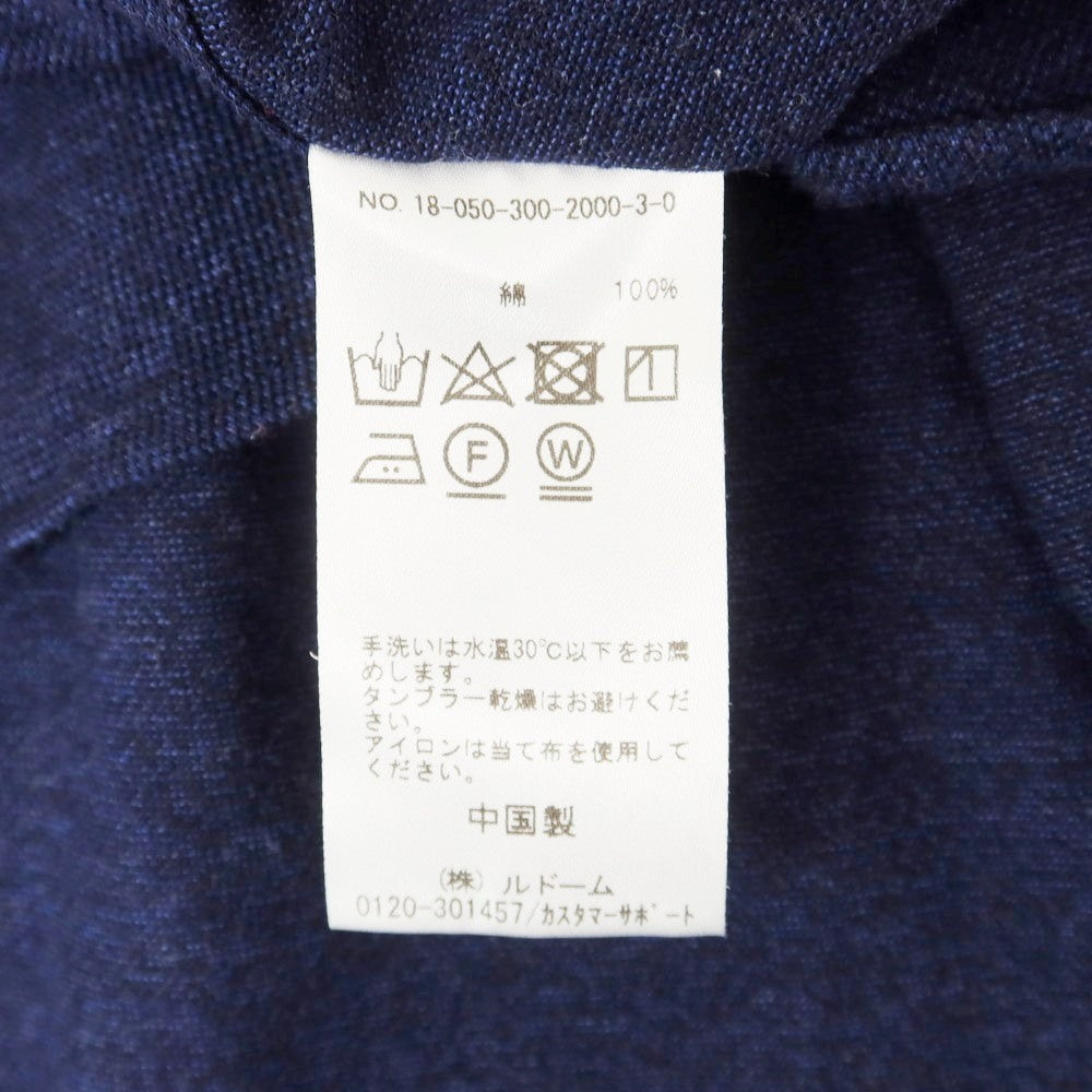 【中古】ベレスト エディフィス Belesto EDIFICE コットン 鹿の子 ホリゾンタルカラー カジュアルシャツ ネイビー【 44 】【 状態ランクC 】【 メンズ 】