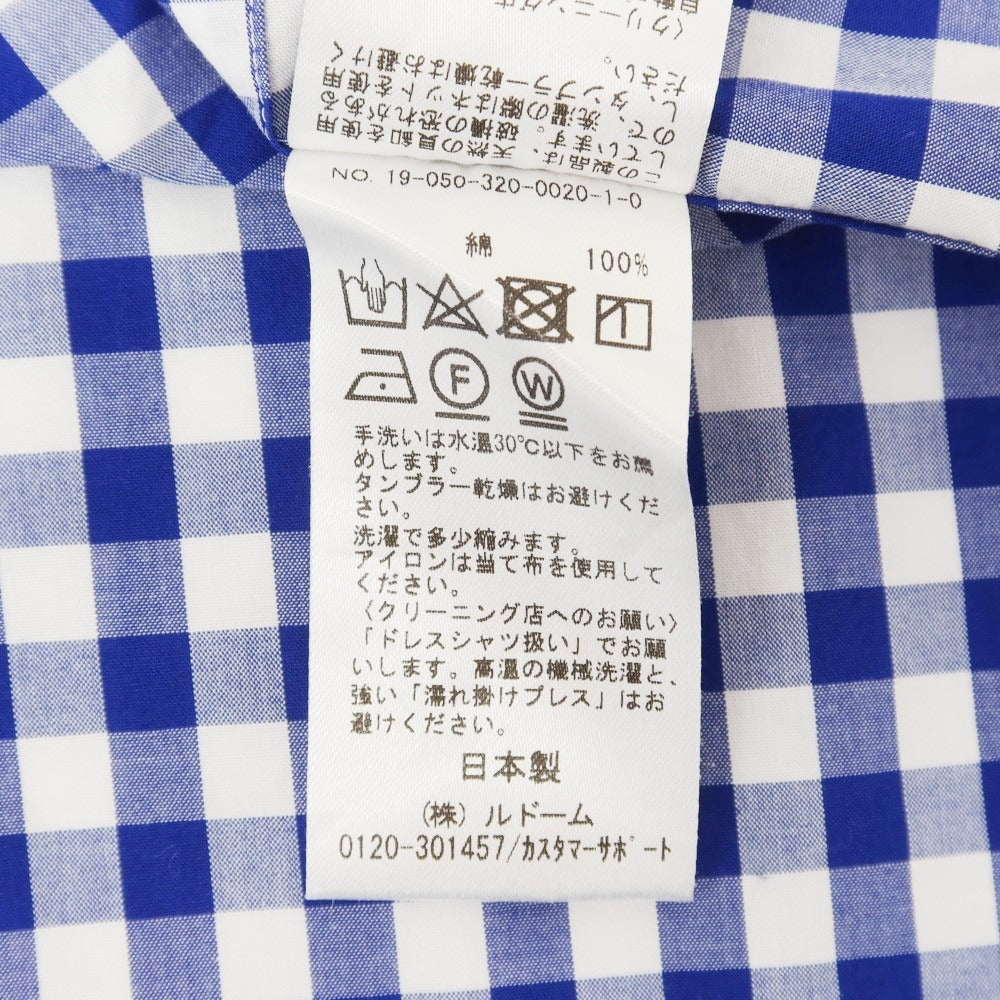 【中古】エディフィス EDIFICE コットン ギンガムチェック ボタンダウン カジュアルシャツ ブルーxホワイト【 37 】【 状態ランクC 】【 メンズ 】