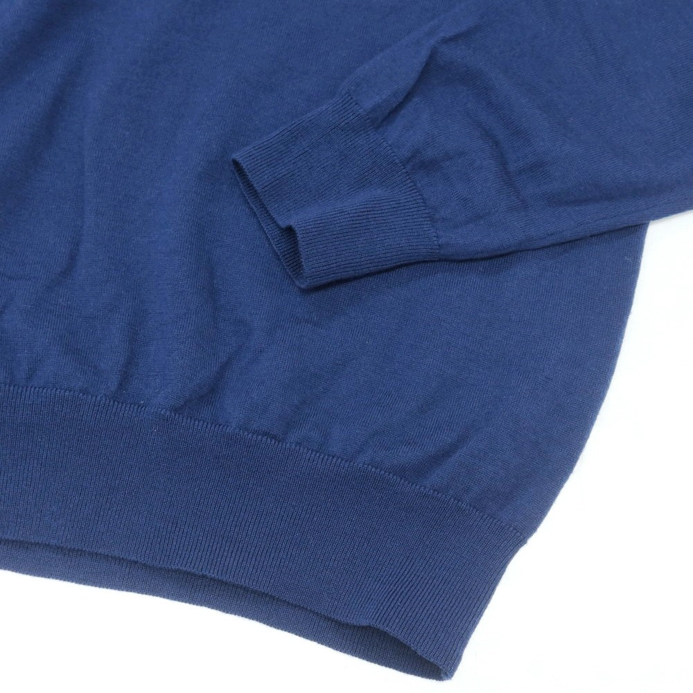 【中古】エディフィス EDIFICE ハイゲージ ウール Vネック プルオーバーニット ダークブルー【 46 】【 状態ランクB 】【 メンズ 】