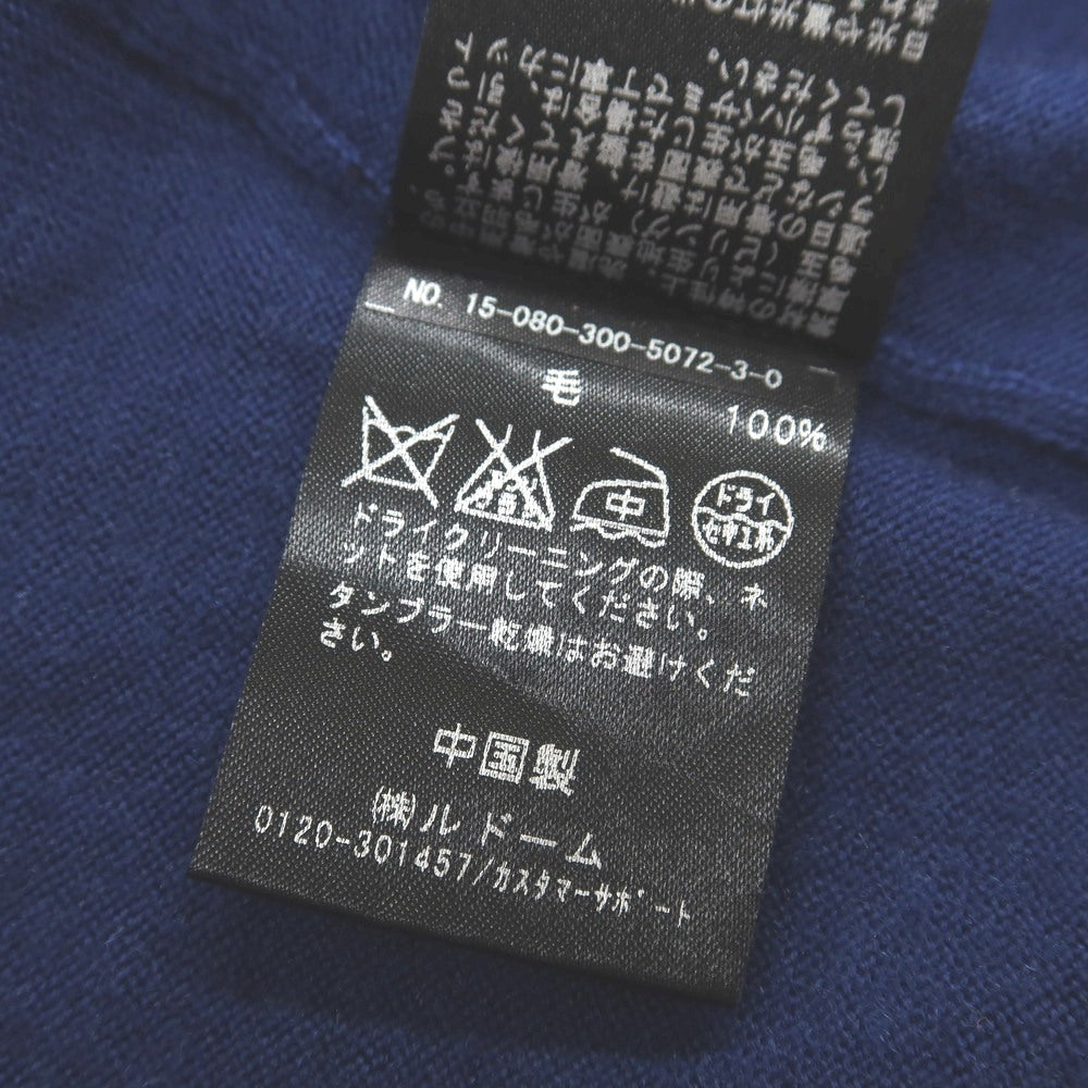 【中古】エディフィス EDIFICE ハイゲージ ウール Vネック プルオーバーニット ダークブルー【 46 】【 状態ランクB 】【 メンズ 】