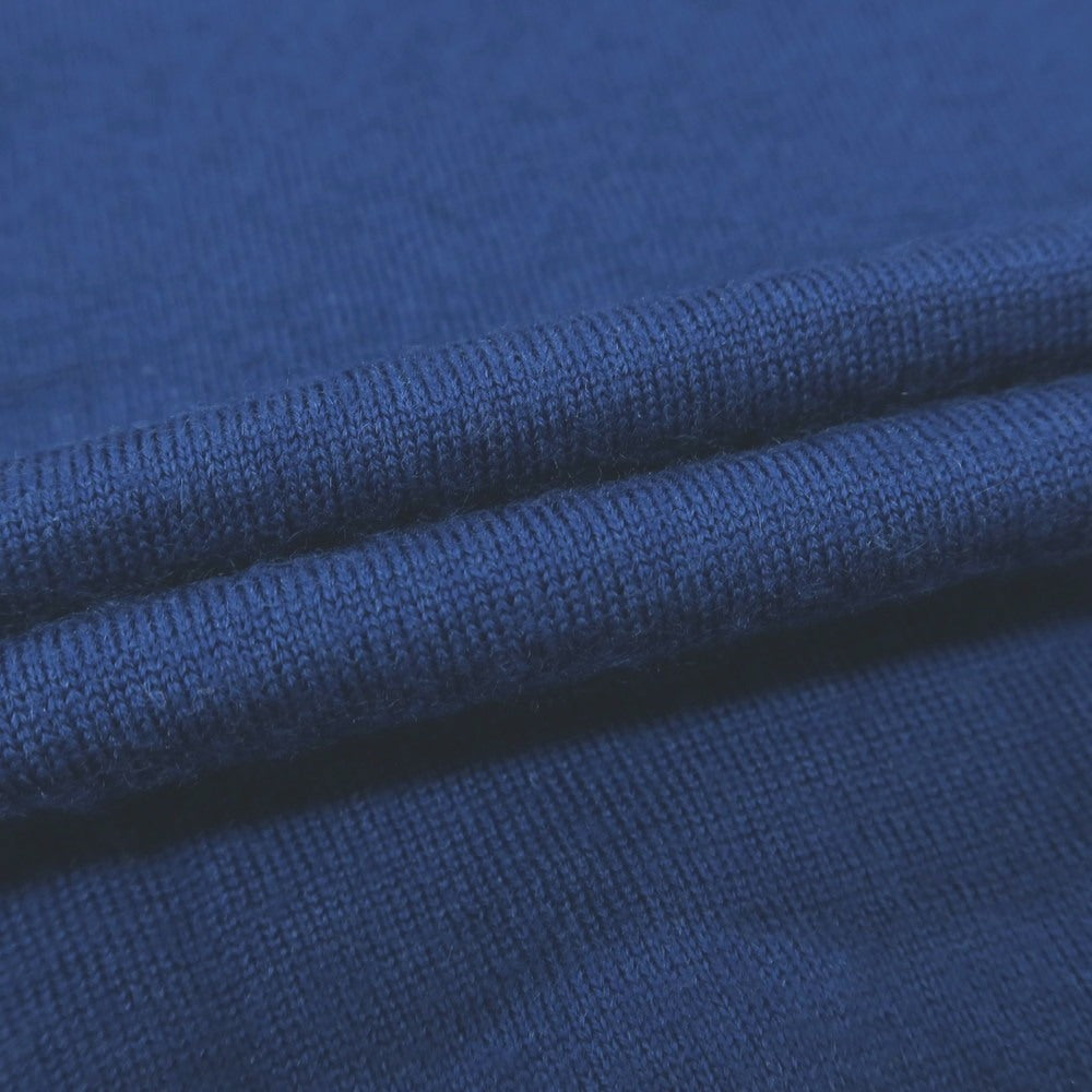 【中古】エディフィス EDIFICE ハイゲージ ウール Vネック プルオーバーニット ダークブルー【 46 】【 状態ランクB 】【 メンズ 】