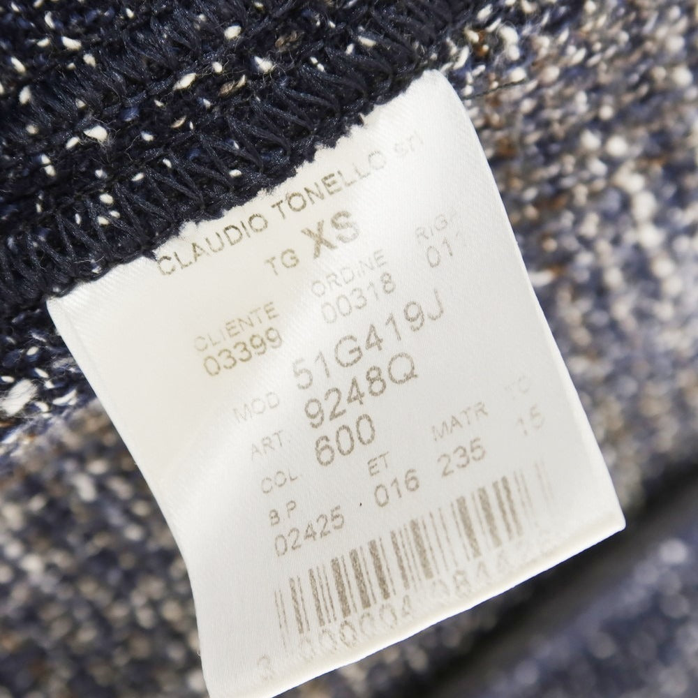 【中古】ティージャケット T-JACKET コットンウール チェック カジュアルジャケット ネイビーxグレー【 XS 】【 状態ランクB 】【 メンズ 】