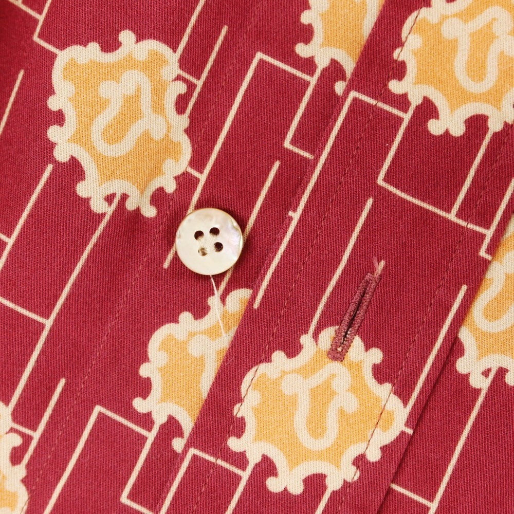 【中古】バグッタ Bagutta コットン レギュラーカラー カジュアルシャツ ワインレッドxオレンジ【 37 】【 状態ランクB 】【 メンズ 】