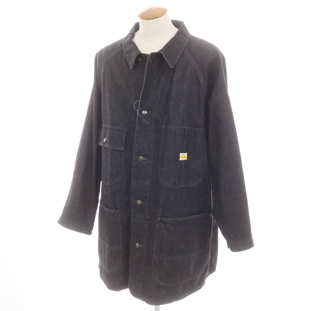 【中古】ウエストオーバーオールズ WESTOVERALLS × PAY DAY オーバーサイズ デニム カバーオール ブラック【 表記なし(F) 】【 状態ランクB 】【 メンズ 】