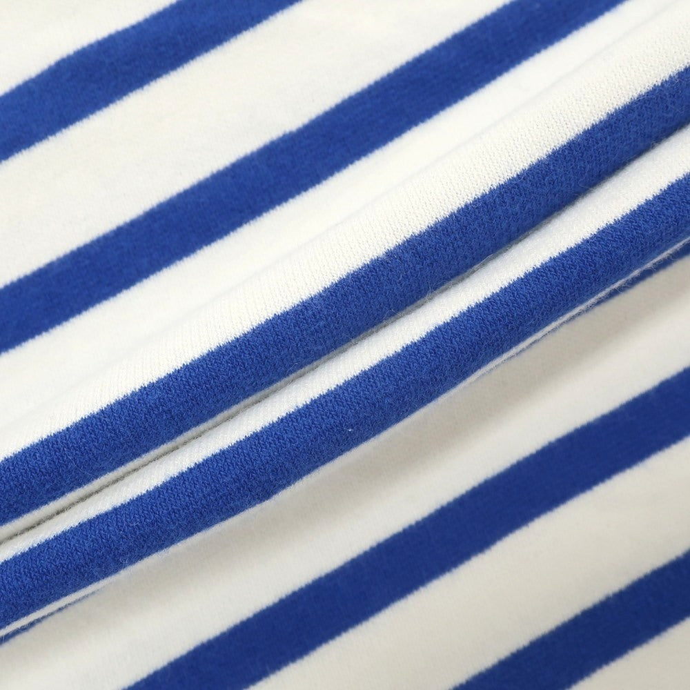 【中古】オーシバル ORCIVAL × WEEKEND コットン ボーダー ボートネック バスクシャツ 長袖Tシャツ ホワイトxブルー【 8 】【 状態ランクC 】【 メンズ 】