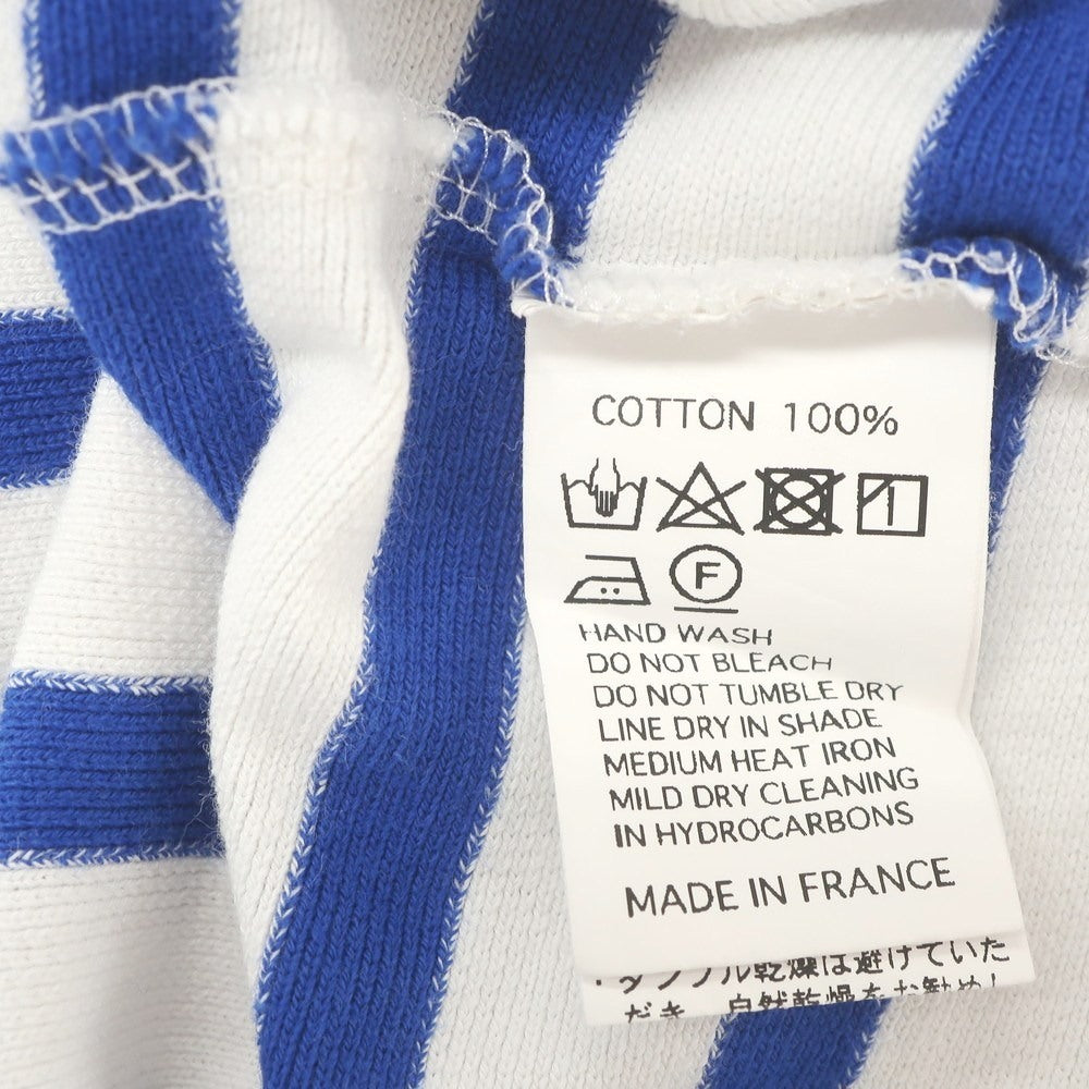 【中古】オーシバル ORCIVAL × WEEKEND コットン ボーダー ボートネック バスクシャツ 長袖Tシャツ ホワイトxブルー【 8 】【 状態ランクC 】【 メンズ 】