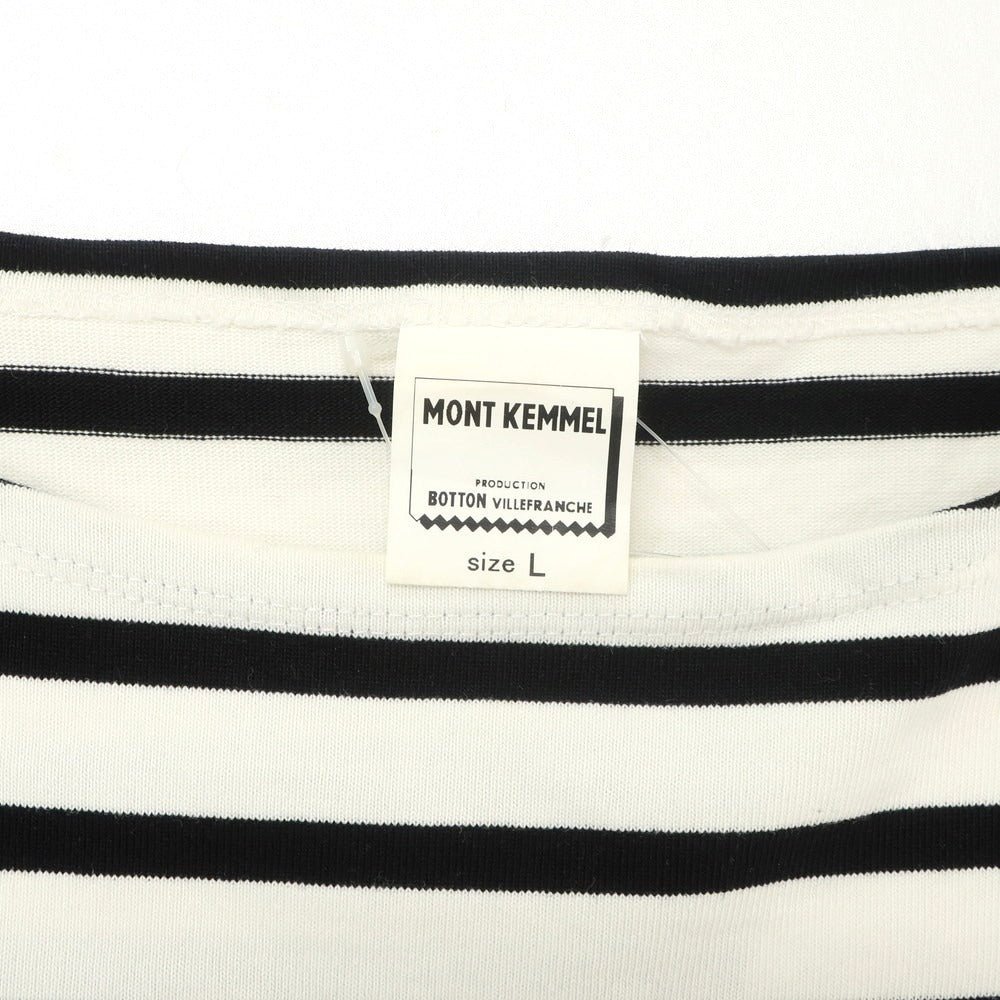 【中古】モンケメル MONT KEMMEL コットン ボーダー ボートネック 半袖Tシャツ ホワイトxブラック【 L 】【 状態ランクC 】【 メンズ 】