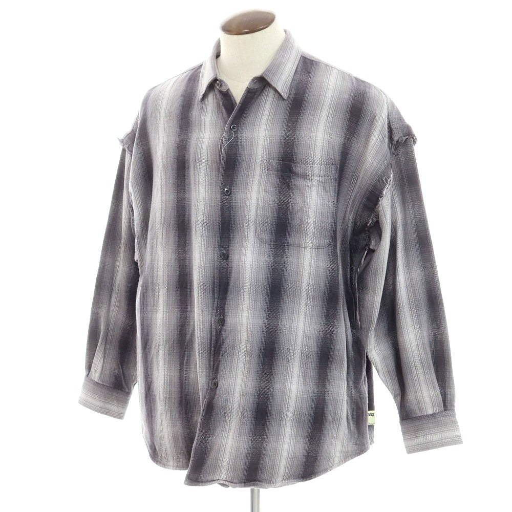 【中古】エスエスズィー SSZ 2WAY コットン チェック カジュアルシャツ グレー【 L 】【 状態ランクB 】【 メンズ 】