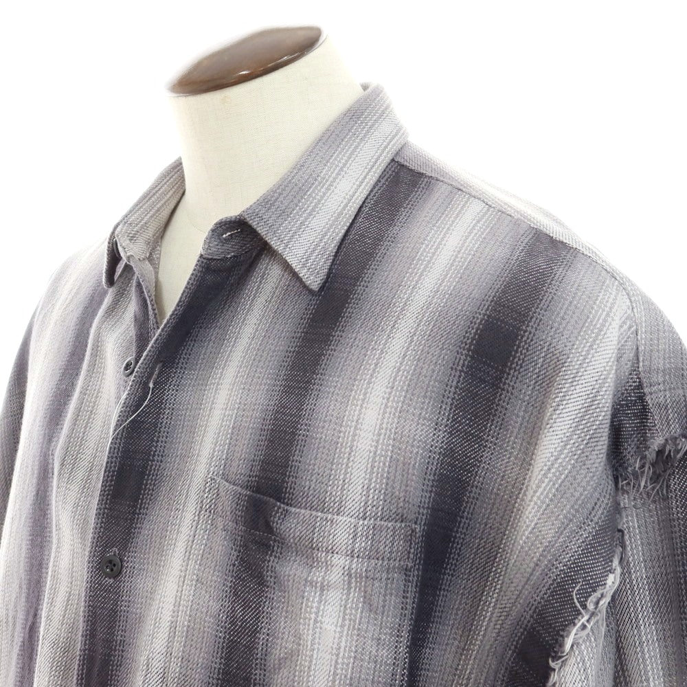 【中古】エスエスズィー SSZ 2WAY コットン チェック カジュアルシャツ グレー【 L 】【 状態ランクB 】【 メンズ 】