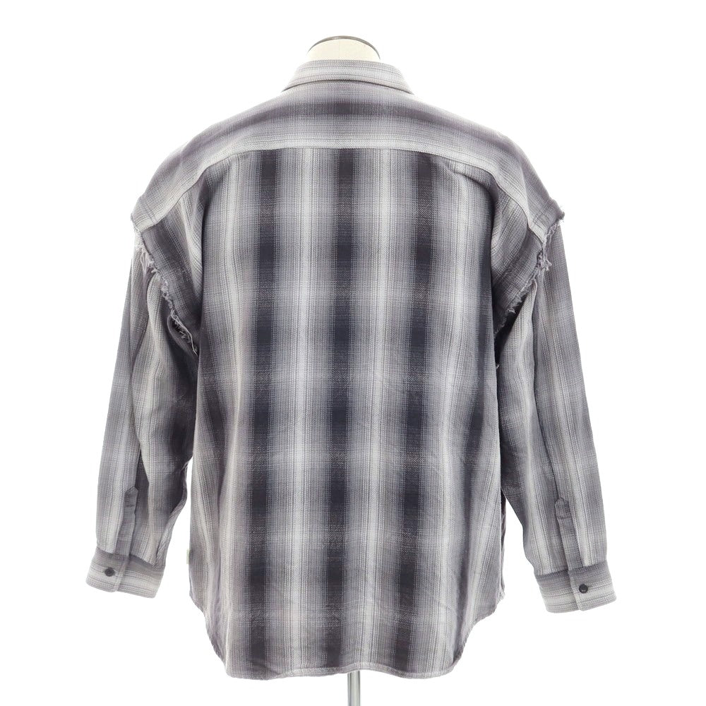 【中古】エスエスズィー SSZ 2WAY コットン チェック カジュアルシャツ グレー【 L 】【 状態ランクB 】【 メンズ 】