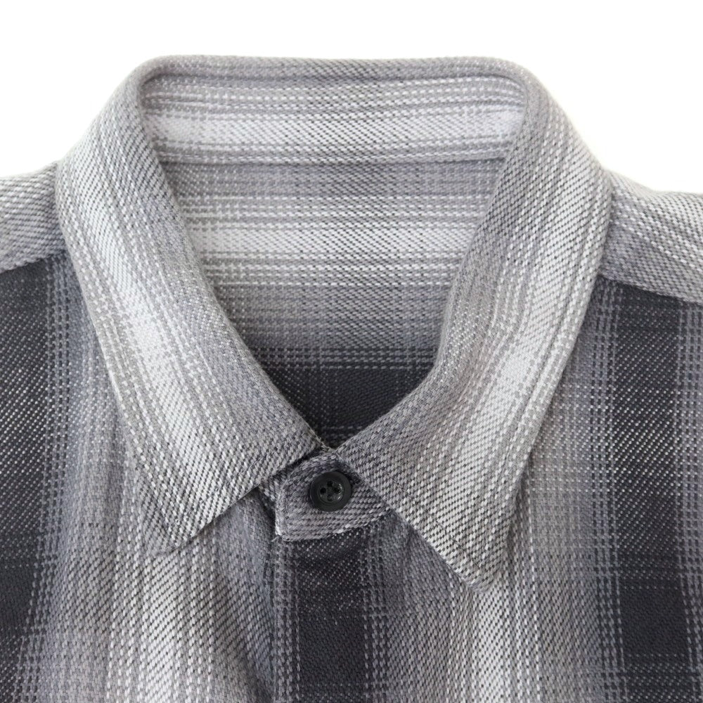 【中古】エスエスズィー SSZ 2WAY コットン チェック カジュアルシャツ グレー【 L 】【 状態ランクB 】【 メンズ 】