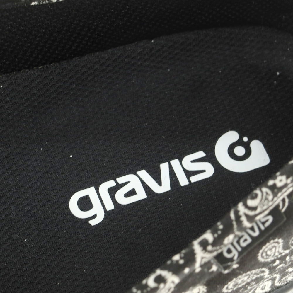 【中古】グラヴィス GRAVIS キャンバス スリッポン スニーカー ブラックxホワイト【 27.5cm 】【 状態ランクA 】【 メンズ 】