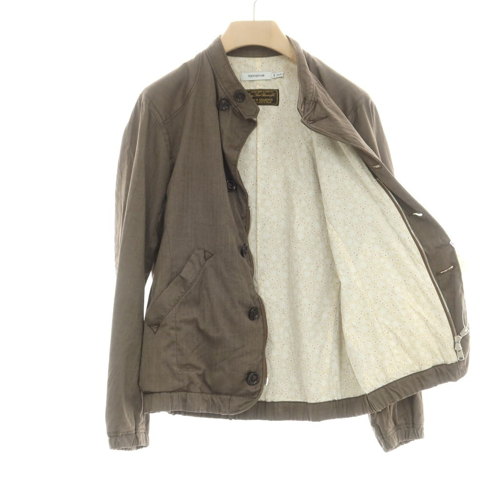 【中古】ノンネイティブ nonnative SUPER130’S ウール ヘリンボーン織り ブルゾン ブラウン【 1 】【 状態ランクB 】【 メンズ 】