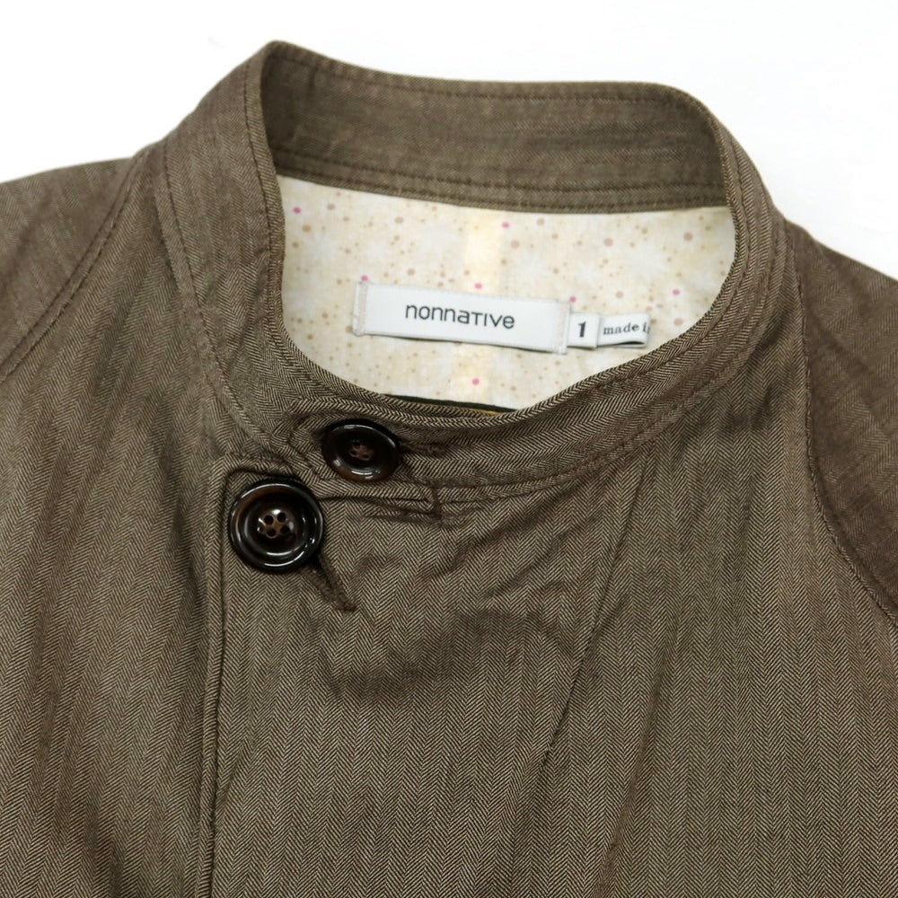 【中古】ノンネイティブ nonnative SUPER130’S ウール ヘリンボーン織り ブルゾン ブラウン【 1 】【 状態ランクB 】【 メンズ 】