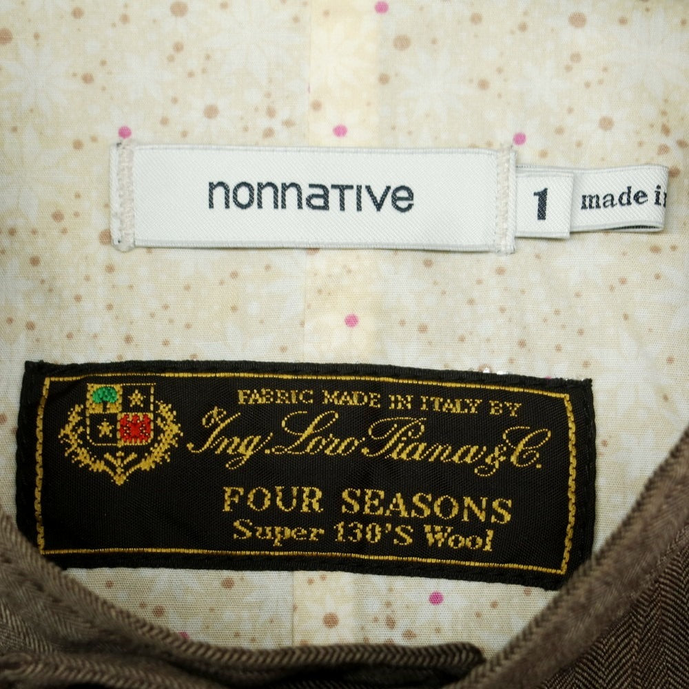 【中古】ノンネイティブ nonnative SUPER130’S ウール ヘリンボーン織り ブルゾン ブラウン【 1 】【 状態ランクB 】【 メンズ 】