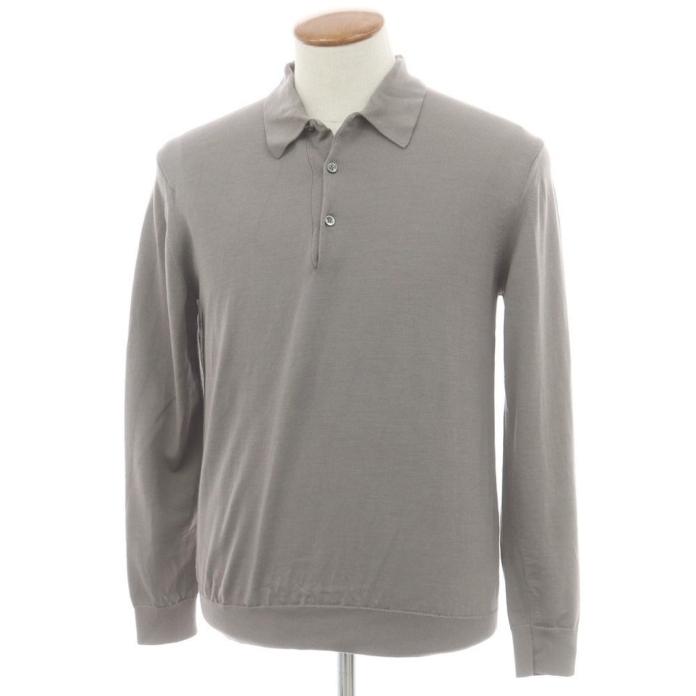 【中古】ユナイテッドアローズ UNITED ARROWS ハイゲージ ウール 長袖 ポロニット ウォームグレー系【 M 】【 状態ランクB 】【 メンズ 】