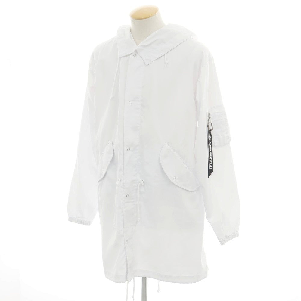 【中古】シーディージー CDG × Alpha ポリエステルコットン モッズコート ホワイト【 S 】【 状態ランクA 】【 ユニセックス 】