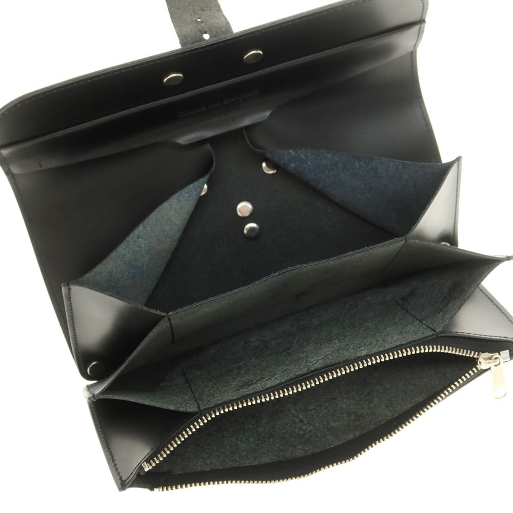 【中古】コムデギャルソン COMME des GARCONS レザー 長財布 ブラックxシルバー【 状態ランクA 】【 ユニセックス 】