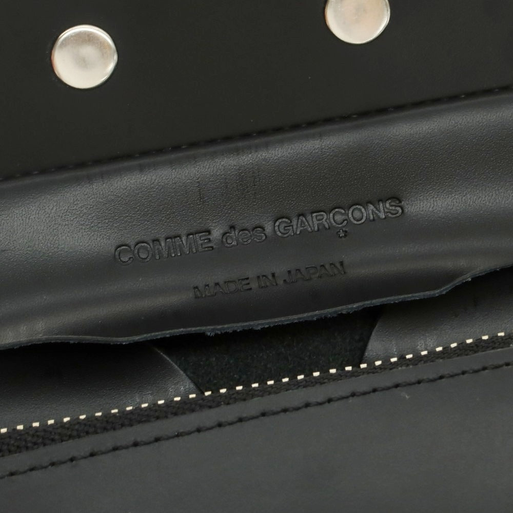【中古】コムデギャルソン COMME des GARCONS レザー 長財布 ブラックxシルバー【 状態ランクA 】【 ユニセックス 】