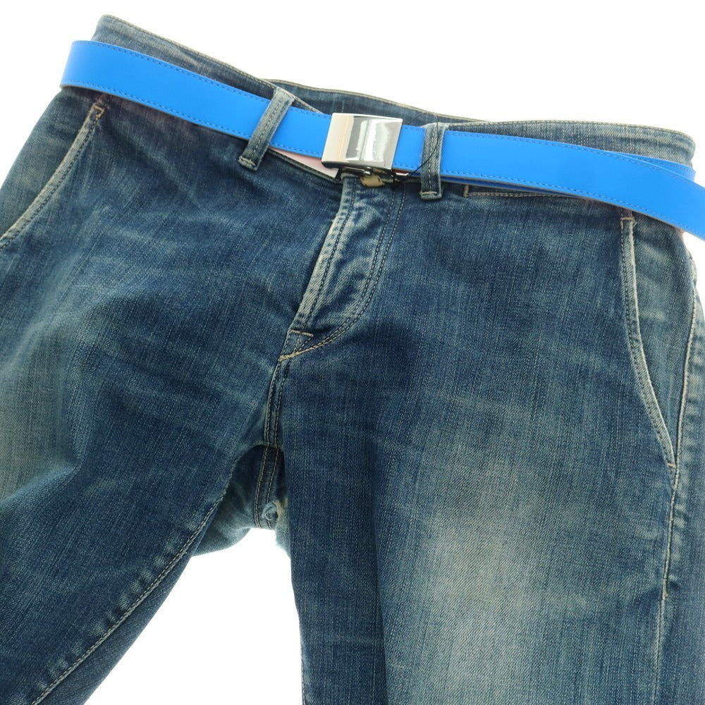 【中古】【未使用】コムデギャルソン COMME des GARCONS リバーシブル ベルト ブルーxオレンジ【 ONE 】【 状態ランクS 】【 メンズ 】